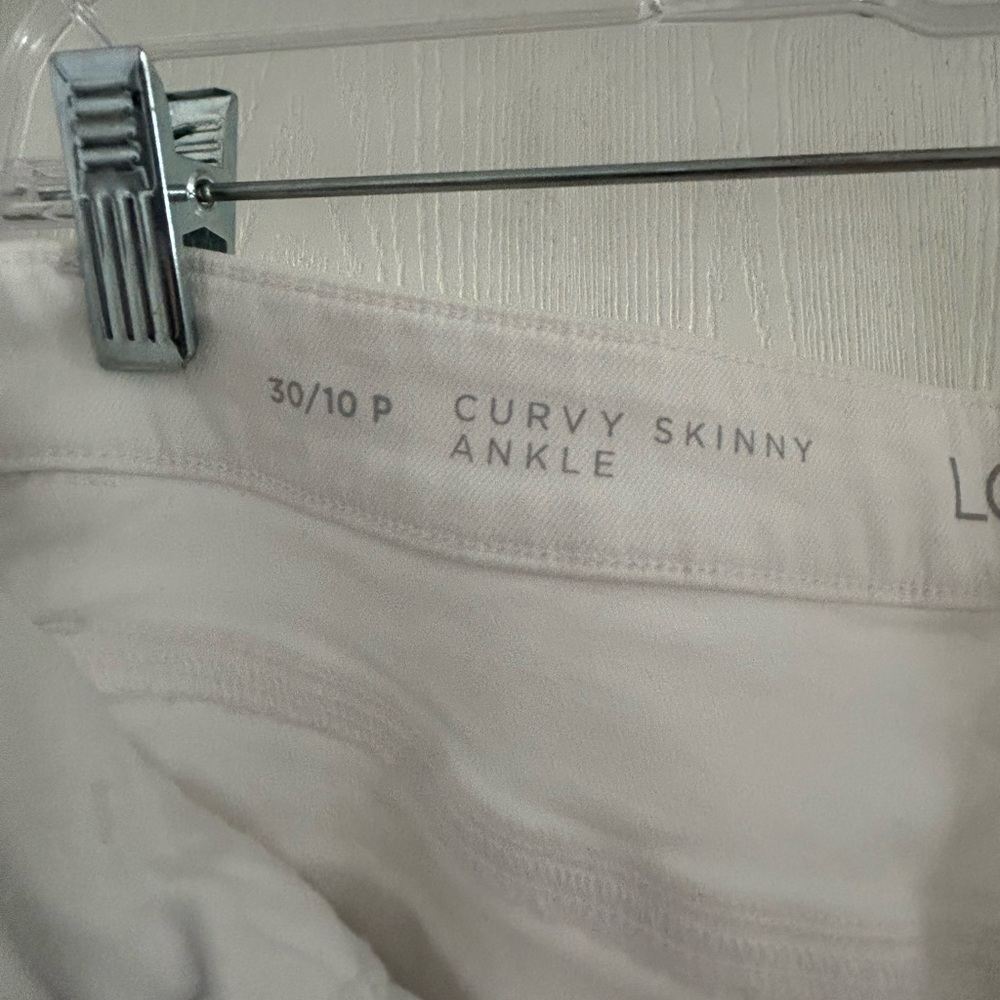 LOFT | Women's Curvy White High Waisted Skinny Jeans | Size 30/10P - Picture 7 of 11
